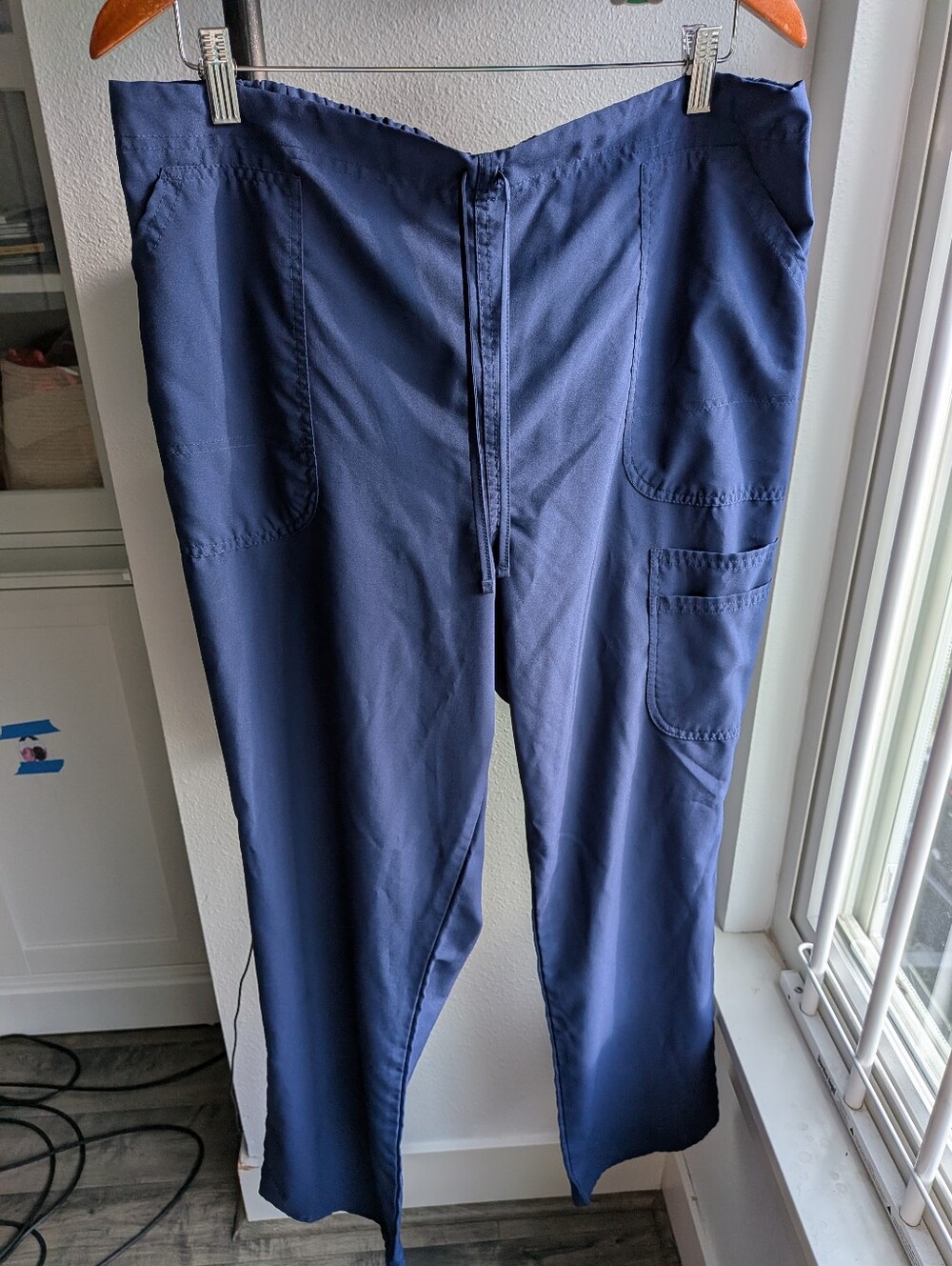 Scrubstar Indigo Navy Drawstring Cargo Scrub Pants Large